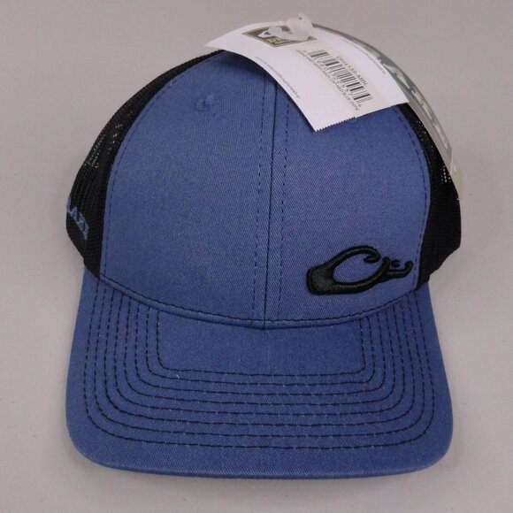 Drake Waterfowl Hat Blue Black Enid Mesh Snapback Trucker Cap Mens NWT DH4135 - Picture 2 of 9